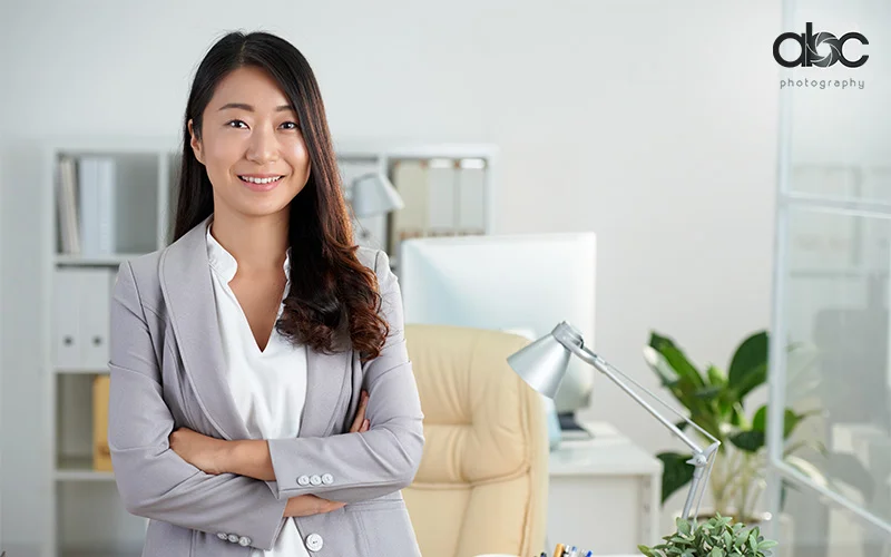 Woman Posing in Front of a Camera
