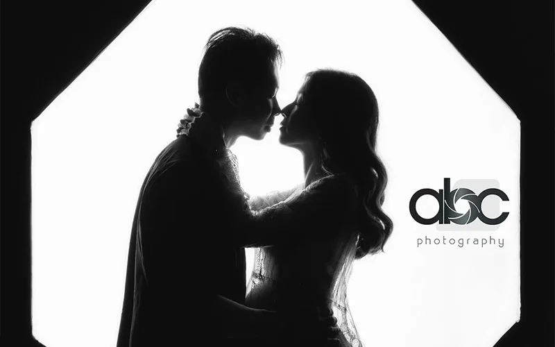 artistic silhouettes maternity photoshoot in a photo studio by abc photography