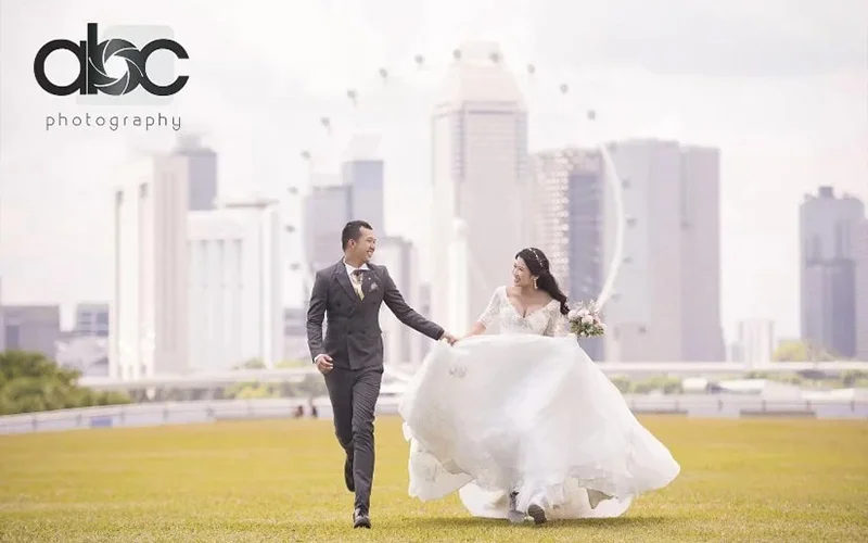 Parked themed pre-wedding photoshoot in Singapore