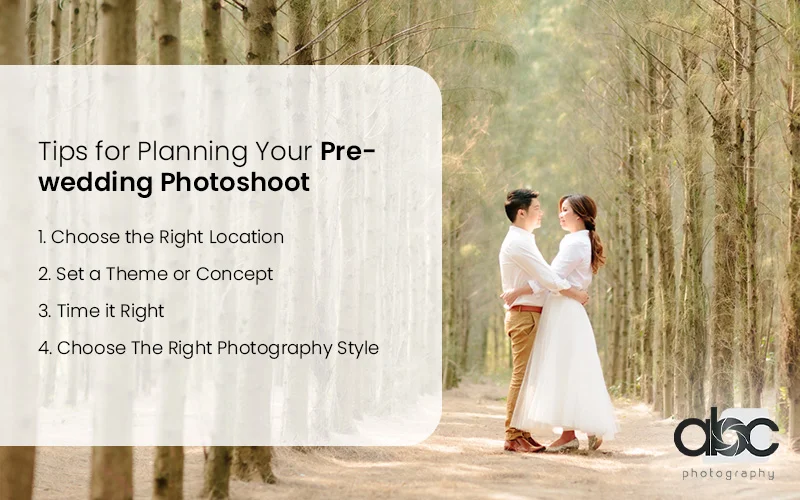 Tips for Planning Your Pre-wedding Photoshoot Infographic