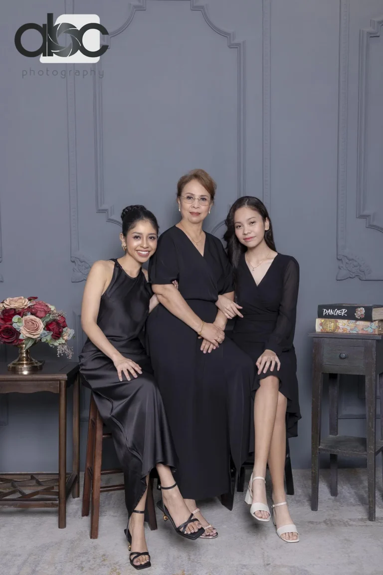 Mother and daughters family portrait