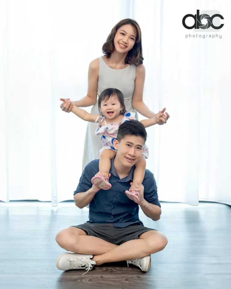 Family portrait studio with young kids Singapore