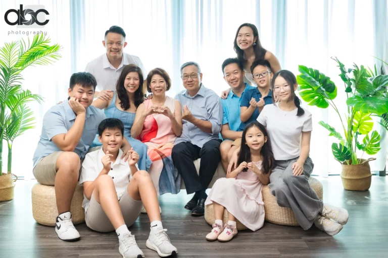 Relaxed family portrait studio Singapore