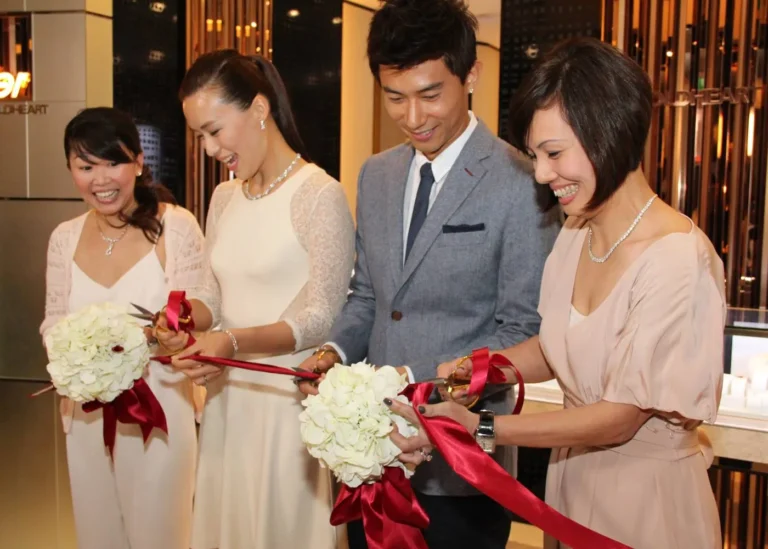 Ribbon cutting at store opening event