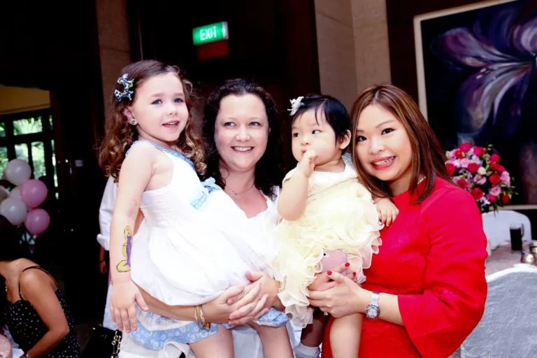 Mother and children at birthday event photography