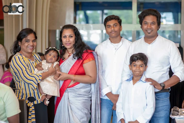 Family group photo at event
