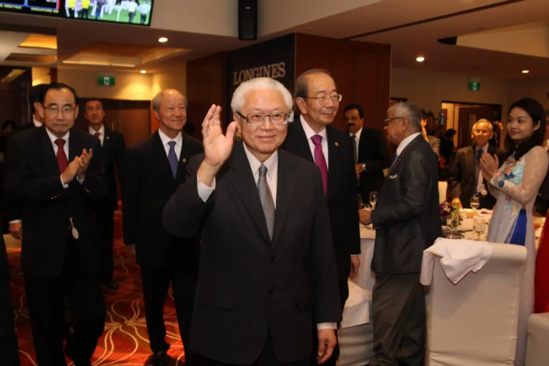 Distinguished guests at event dinner