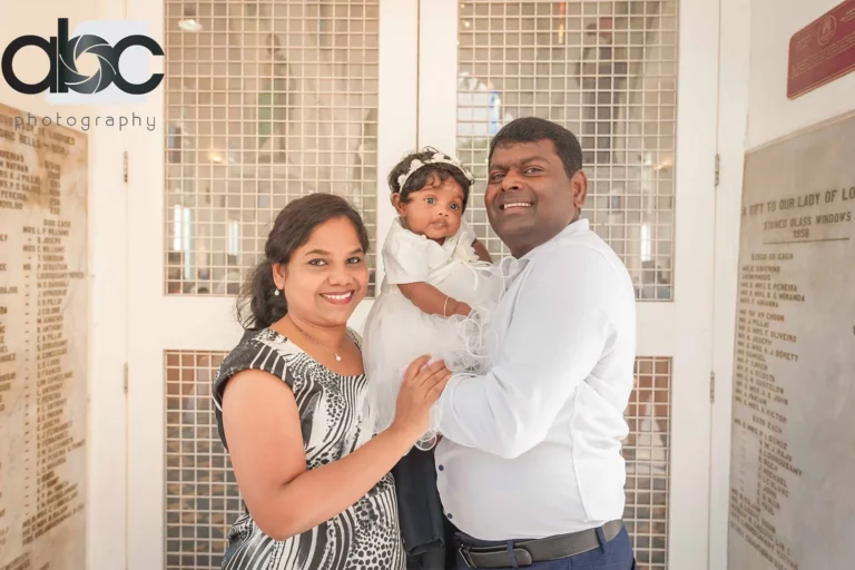 Parents with baby at event