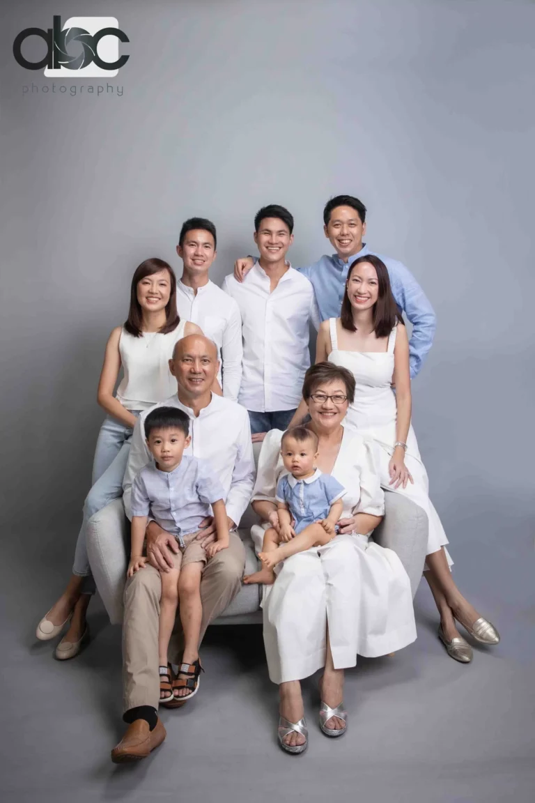 Family portrait studio in white Singapore