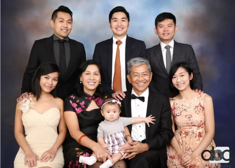 Formal multi-generation family portrait Singapore