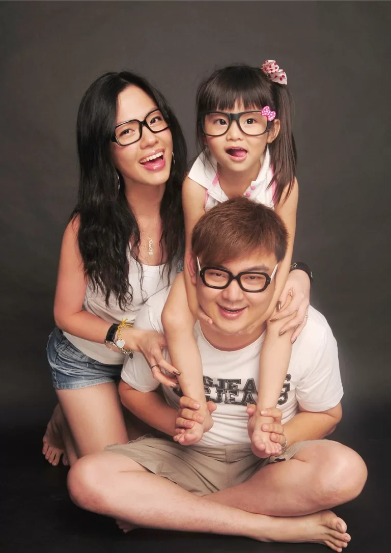 Mother and kids family studio portrait Singapore